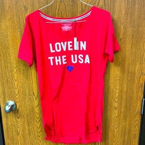 Victoria’s Secret red “Love in the USA” nightgown